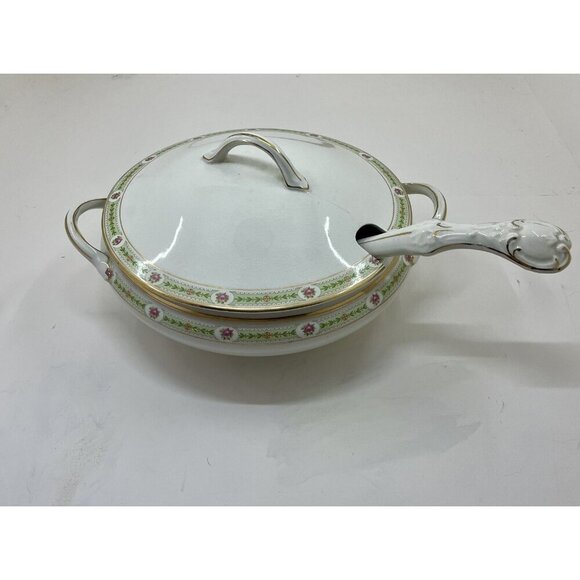 Antique Johnson Brothers Soup Tureen Ironstone with Matching Ladle White - Picture 1 of 16